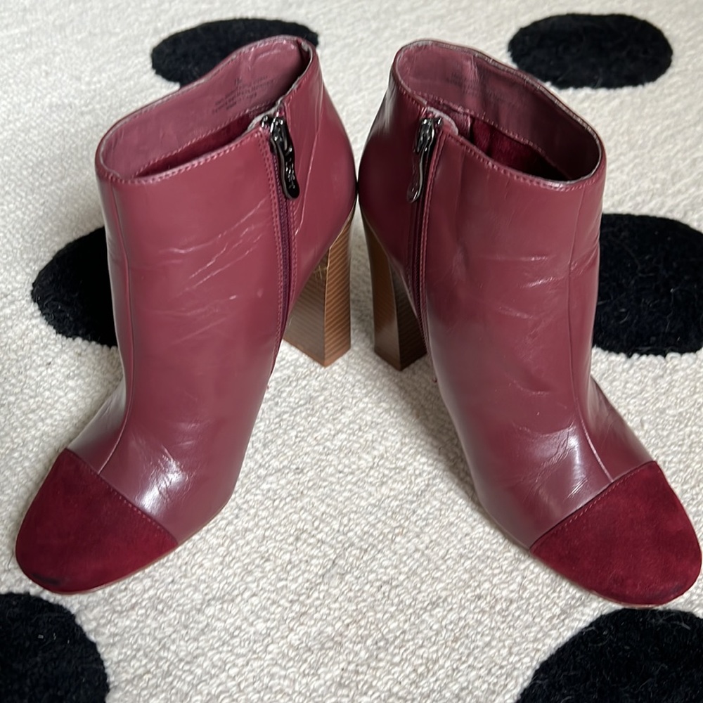Ann Taylor LOFT Burgundy Ankle Booties